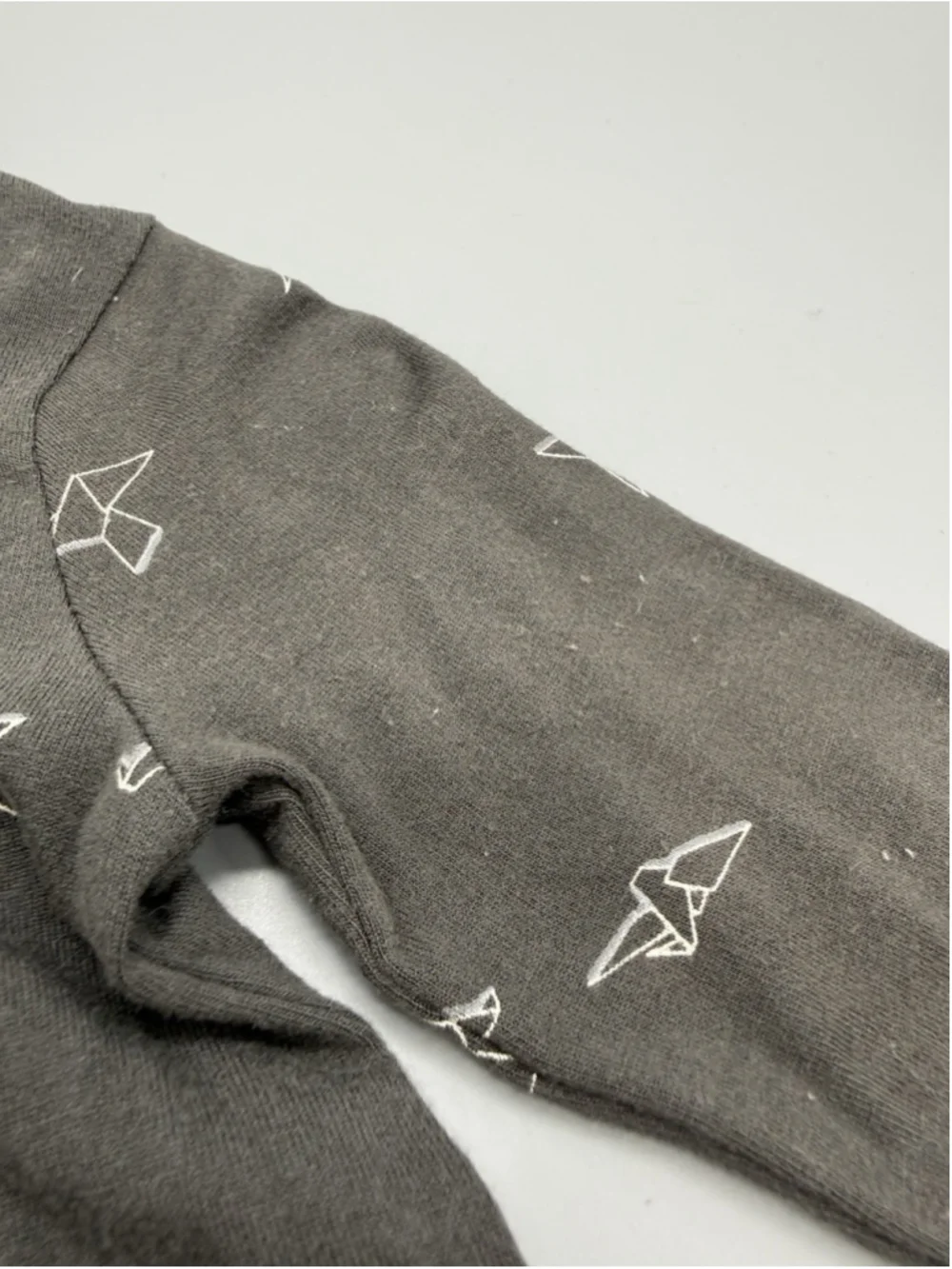 modern moments by Gerber Gray Bird Print Newborn Knit Coverall Zip One-Piece